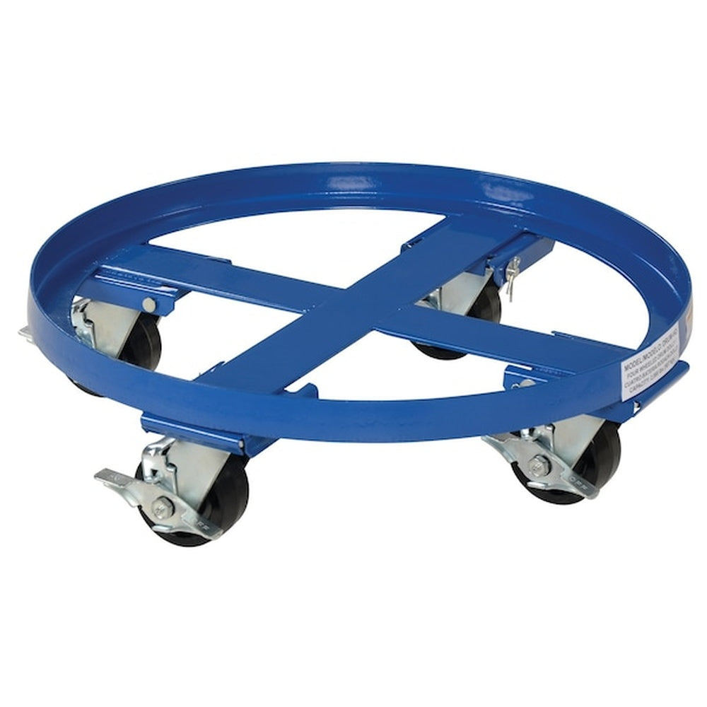 Vestil Extra Heavy-Duty Welded Steel Mobile Drum Dolly (2,000 lb Capacity) - Blue - View 2 (H603509648)