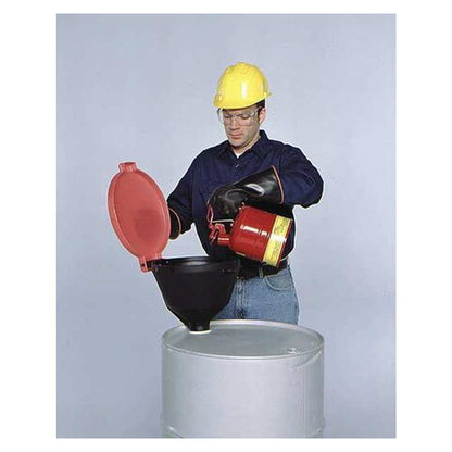 UltraTech 11-Inch Heavy-Duty Polyethylene Drum Funnel with Hinged Cover - Black - View 3 (H1776756)