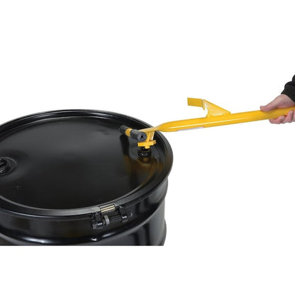 Vestil Low-Profile Steel Drum Dolly with Steering Handle & Poly Wheels (1,200 lb Capacity) - Yellow - View 4 (H803509653)
