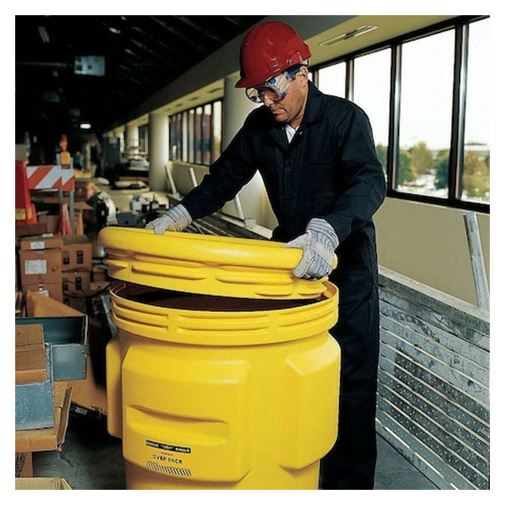 Eagle Mfg 20-Gallon Polyethylene Open-Head Salvage Drum with Screw-On Lid - Yellow - View 4 (H2937934)