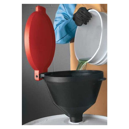 UltraTech 11-Inch Heavy-Duty Polyethylene Drum Funnel with Hinged Cover - Black - View 5 (H1776756)