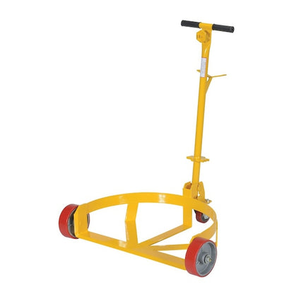 Vestil Low-Profile Steel Drum Dolly with Steering Handle & Poly Wheels (1,200 lb Capacity) - Yellow - View 5 (H803509653)