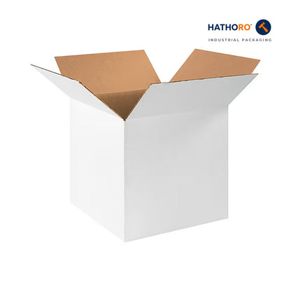 Hathoro 16 x 16 x 16 inch white corrugated shipping box