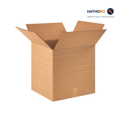 Hathoro 16 x 16 x 16 inch multi-depth corrugated shipping box