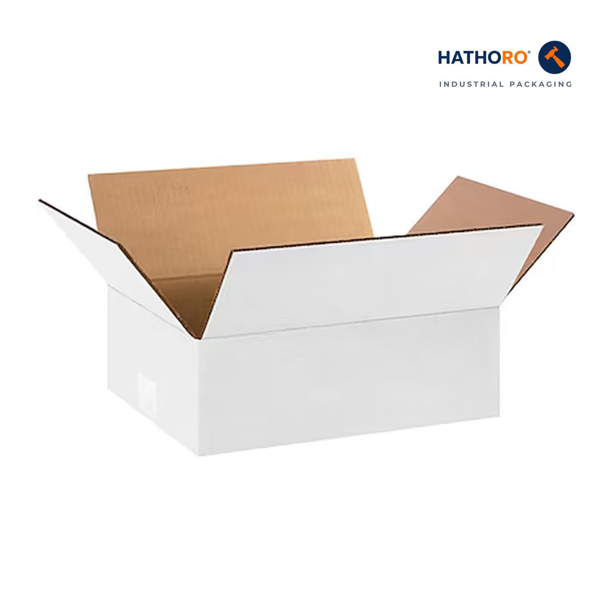 Hathoro 12 x 9 x 4 inch white corrugated shipping box