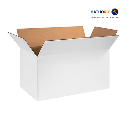 Hathoro 24 x 12 x 12 inch white corrugated shipping box