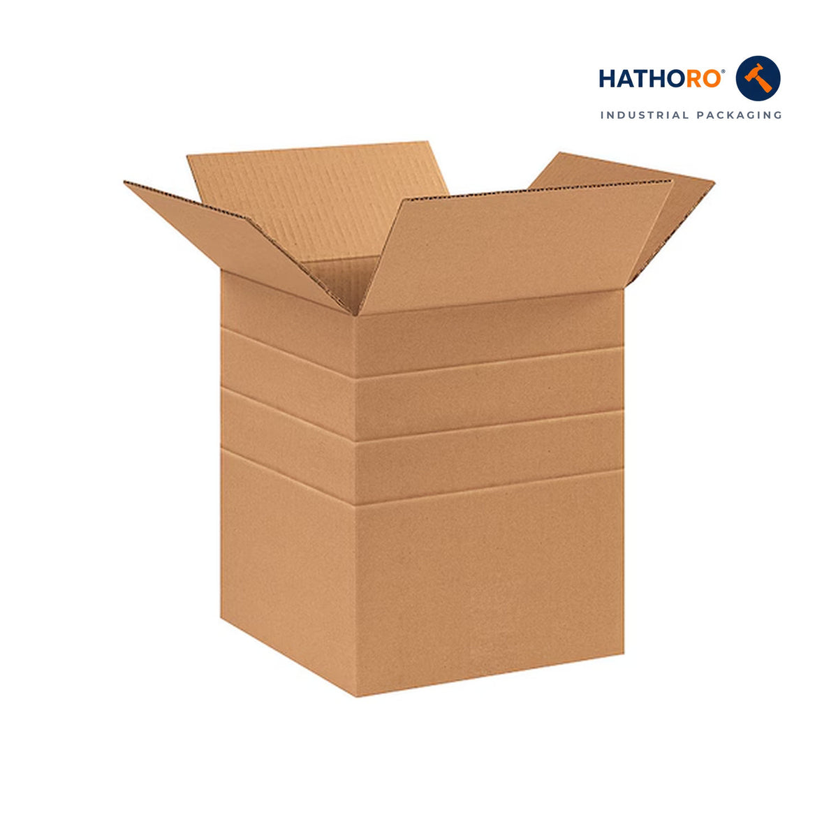 Hathoro 10 x 10 x 12 inch multi-depth corrugated shipping box