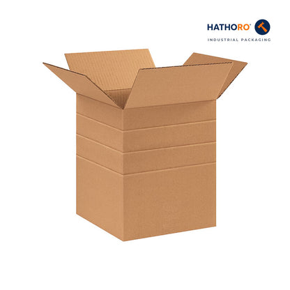 Hathoro 10 x 10 x 12 inch multi-depth corrugated shipping box