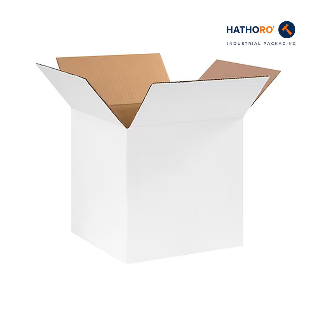 Hathoro 10 x 10 x 10 inch white corrugated shipping box