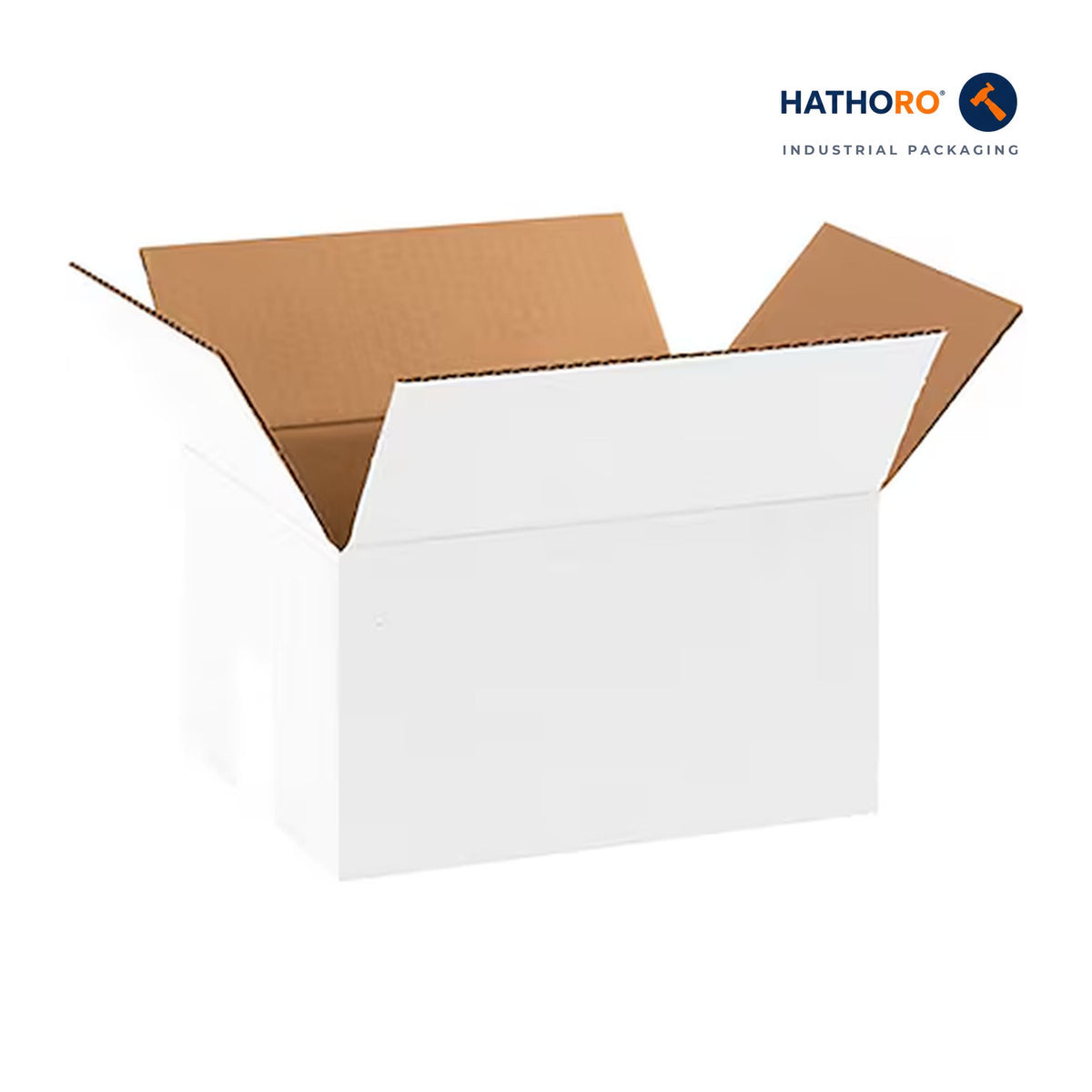 Hathoro 10 x 8 x 6 inch white corrugated shipping box