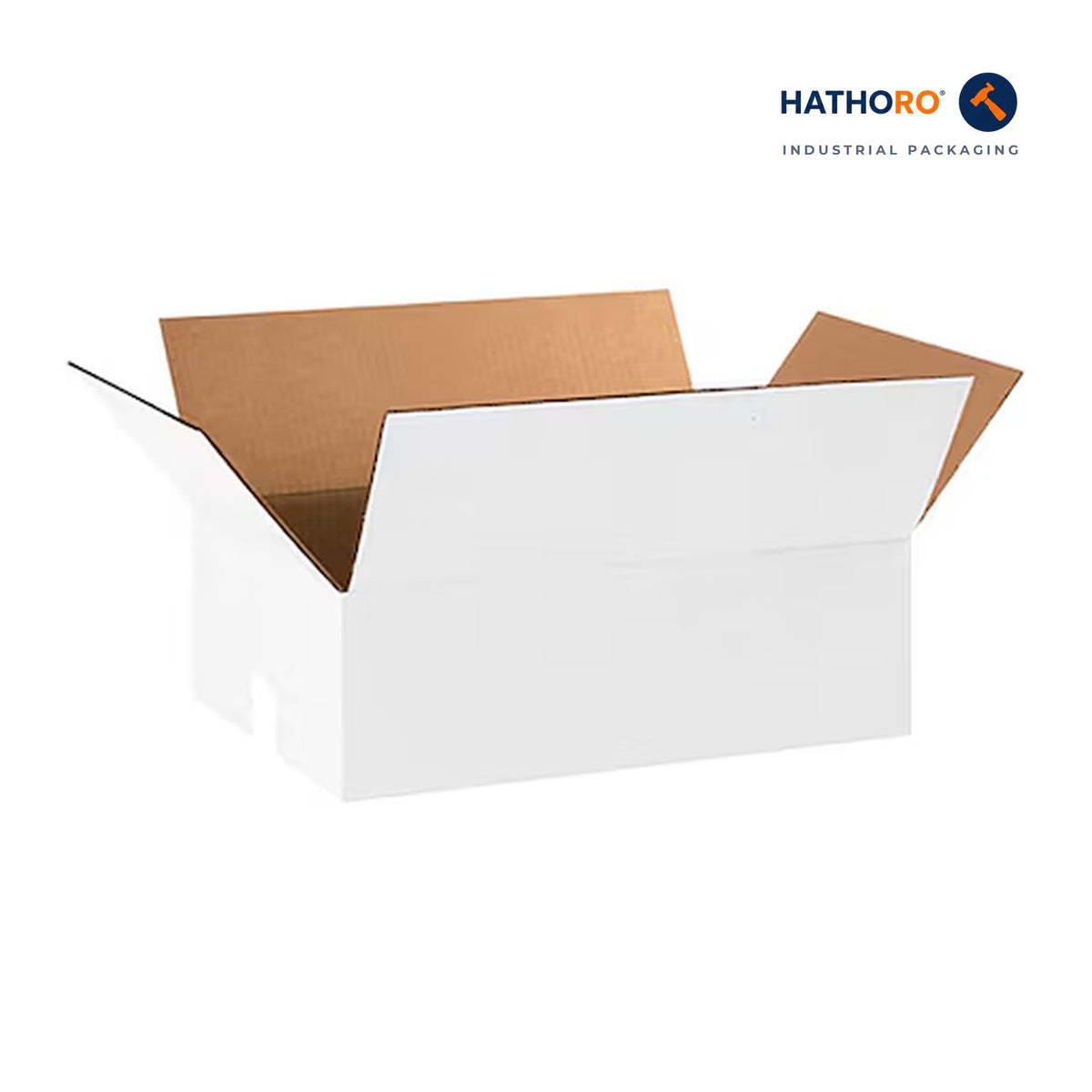 Hathoro 18 x 12 x 6 inch white corrugated shipping box
