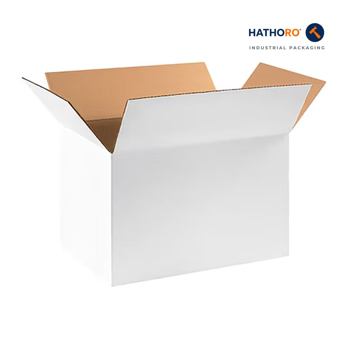 Hathoro 18 x 12 x 12 inch white corrugated shipping box