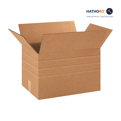 Hathoro 18 x 12 x 12 inch multi-depth corrugated shipping box