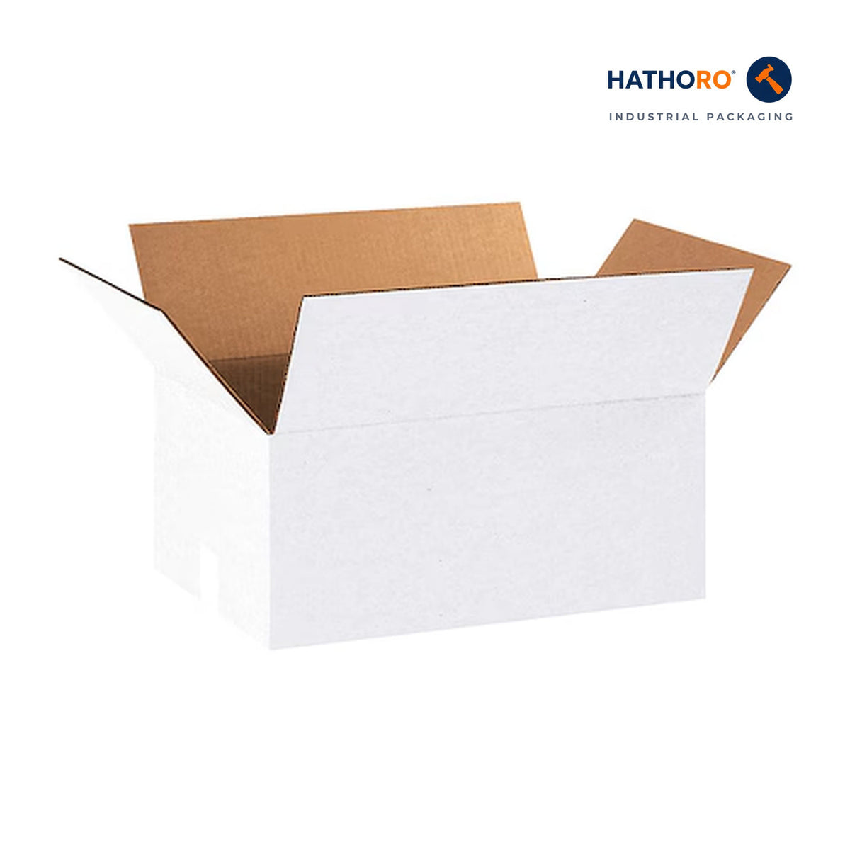 Hathoro 18 x 12 x 8 inch white corrugated shipping box