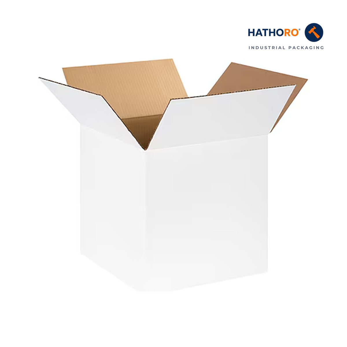 Hathoro 14 x 14 x 14 inch white corrugated shipping box