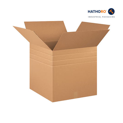 Hathoro 20 x 20 x 20 inch multi-depth corrugated shipping box