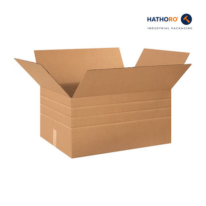 Hathoro 24 x 18 x 12 inch multi-depth corrugated shipping box