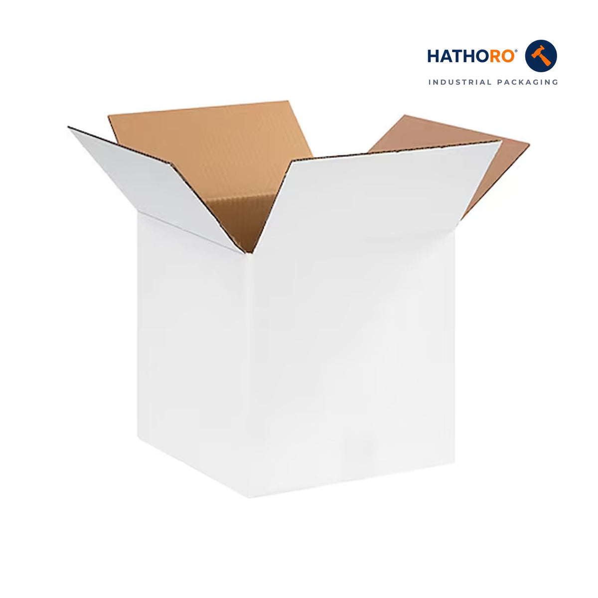 Hathoro 12 x 12 x 12 inch white corrugated shipping box