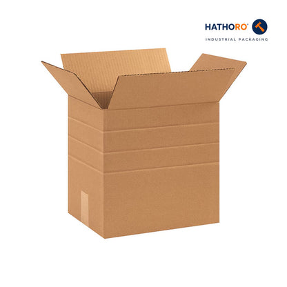 Hathoro 12-1/4 x 9-1/4 x 12 inch multi-depth corrugated shipping box