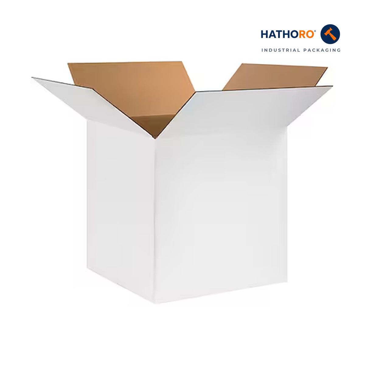 Hathoro 24 x 24 x 24 inch white corrugated shipping box