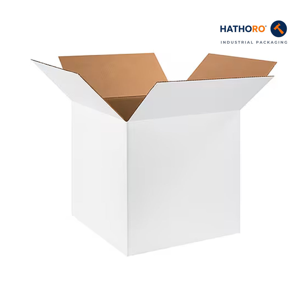 Hathoro 18 x 18 x 18 inch white corrugated shipping box