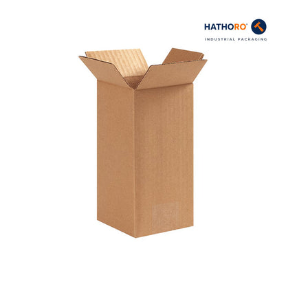 Hathoro 4 x 4 x 8 inch corrugated shipping box
