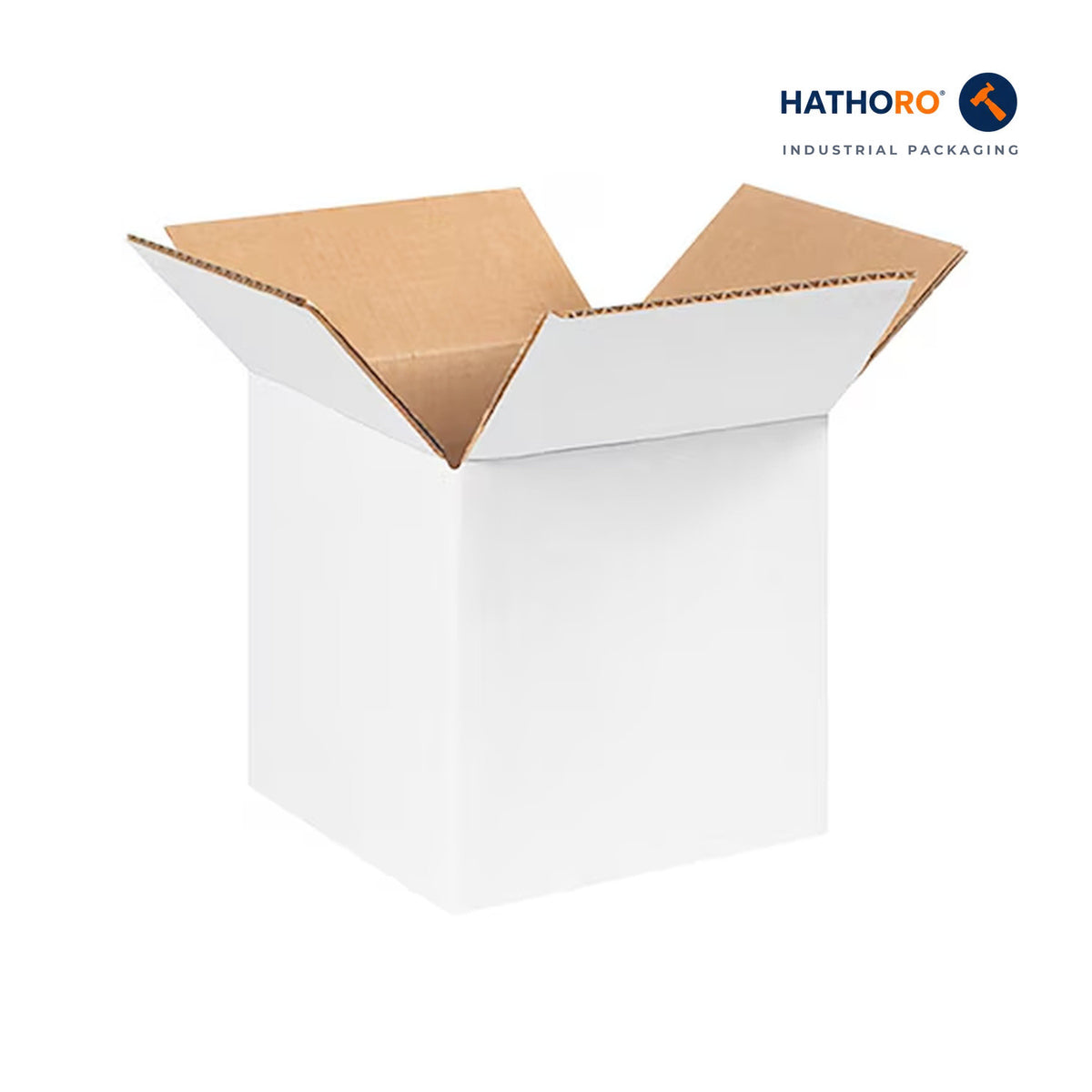 Hathoro 6 x 6 x 6 inch white corrugated shipping box