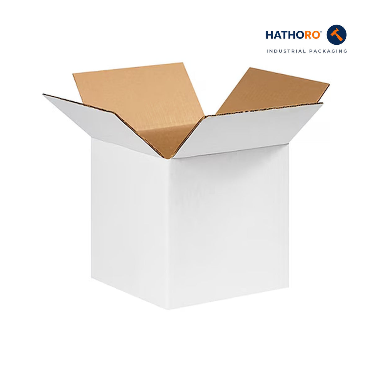 Hathoro 8 x 8 x 8 inch white corrugated shipping box