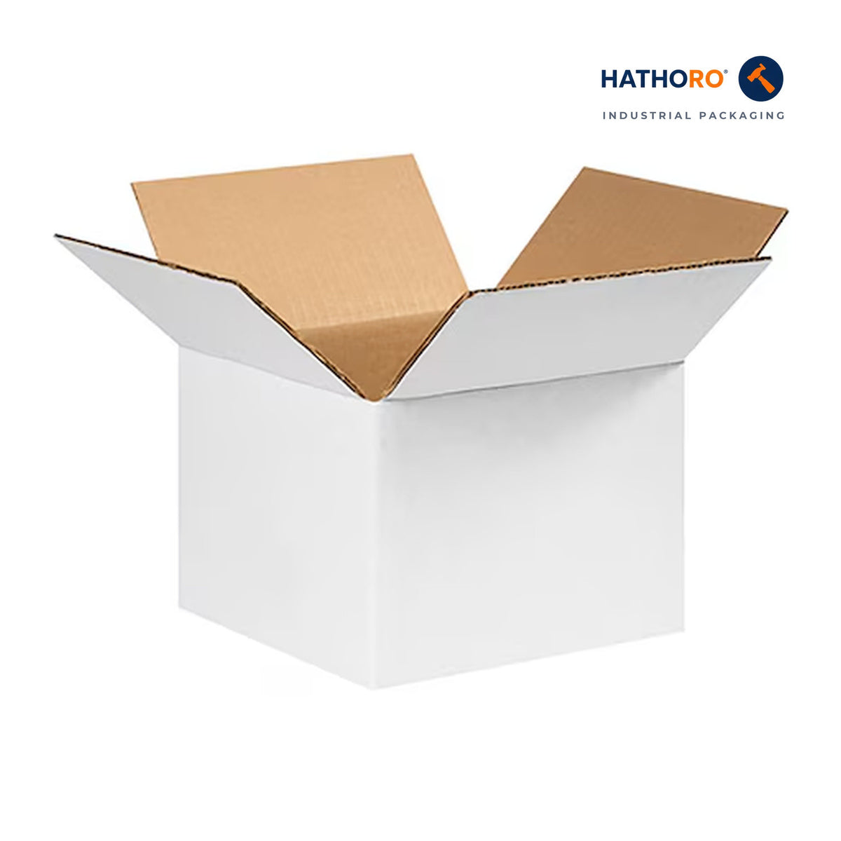 Hathoro 8 x 8 x 6 inch white corrugated shipping box