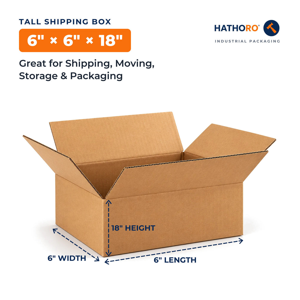 6 x 6 x 18 inch shipping box dimensions