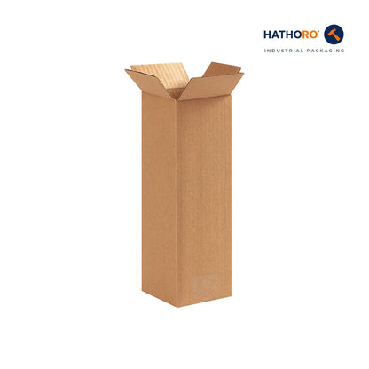 Hathoro 4 x 4 x 12 inch corrugated shipping box