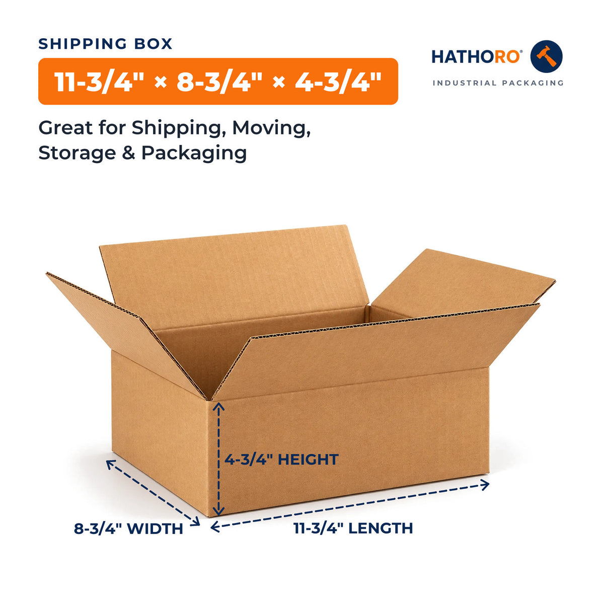 11-3/4 x 8-3/4 x 4-3/4 inch shipping box dimensions