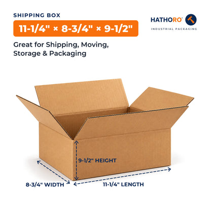 11-1/4 x 8-3/4 x 9-1/2 inch shipping box dimensions