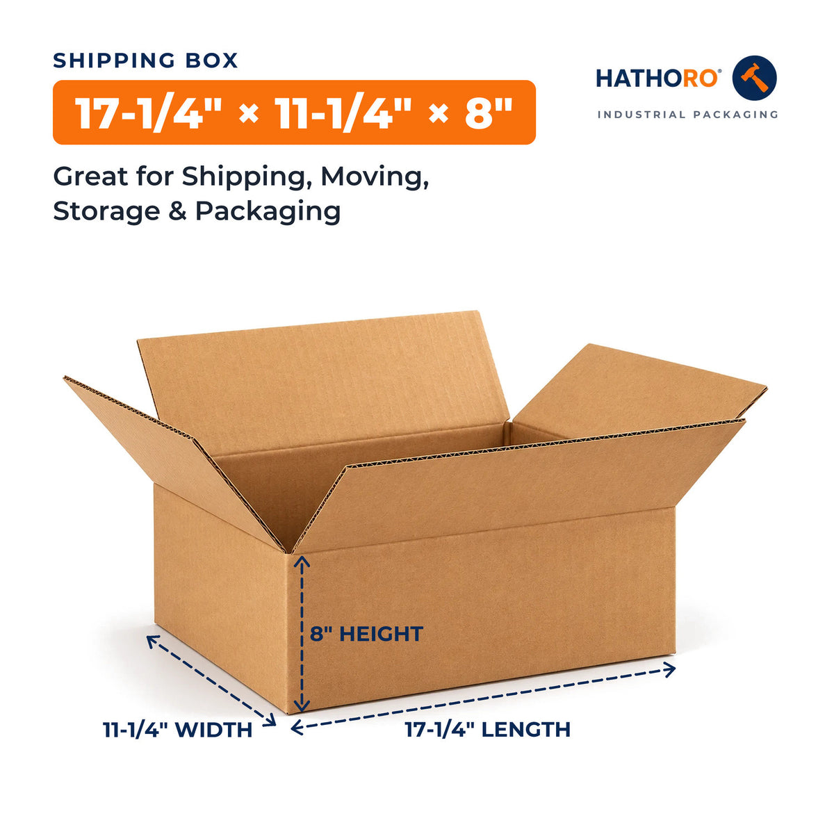 17-1/4 x 11-1/4 x 8 inch shipping box dimensions